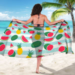 Cute Pineapple Watermelon Pattern Print Beach Sarong Wrap