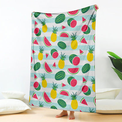 Cute Pineapple Watermelon Pattern Print Blanket