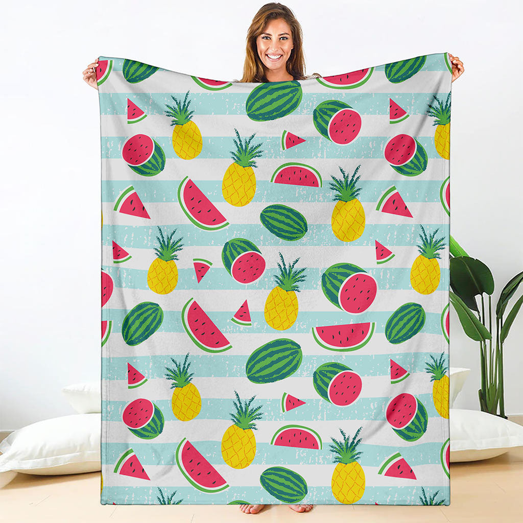 Cute Pineapple Watermelon Pattern Print Blanket