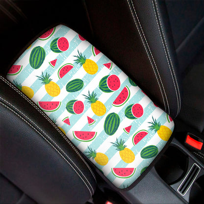 Cute Pineapple Watermelon Pattern Print Car Center Console Cover