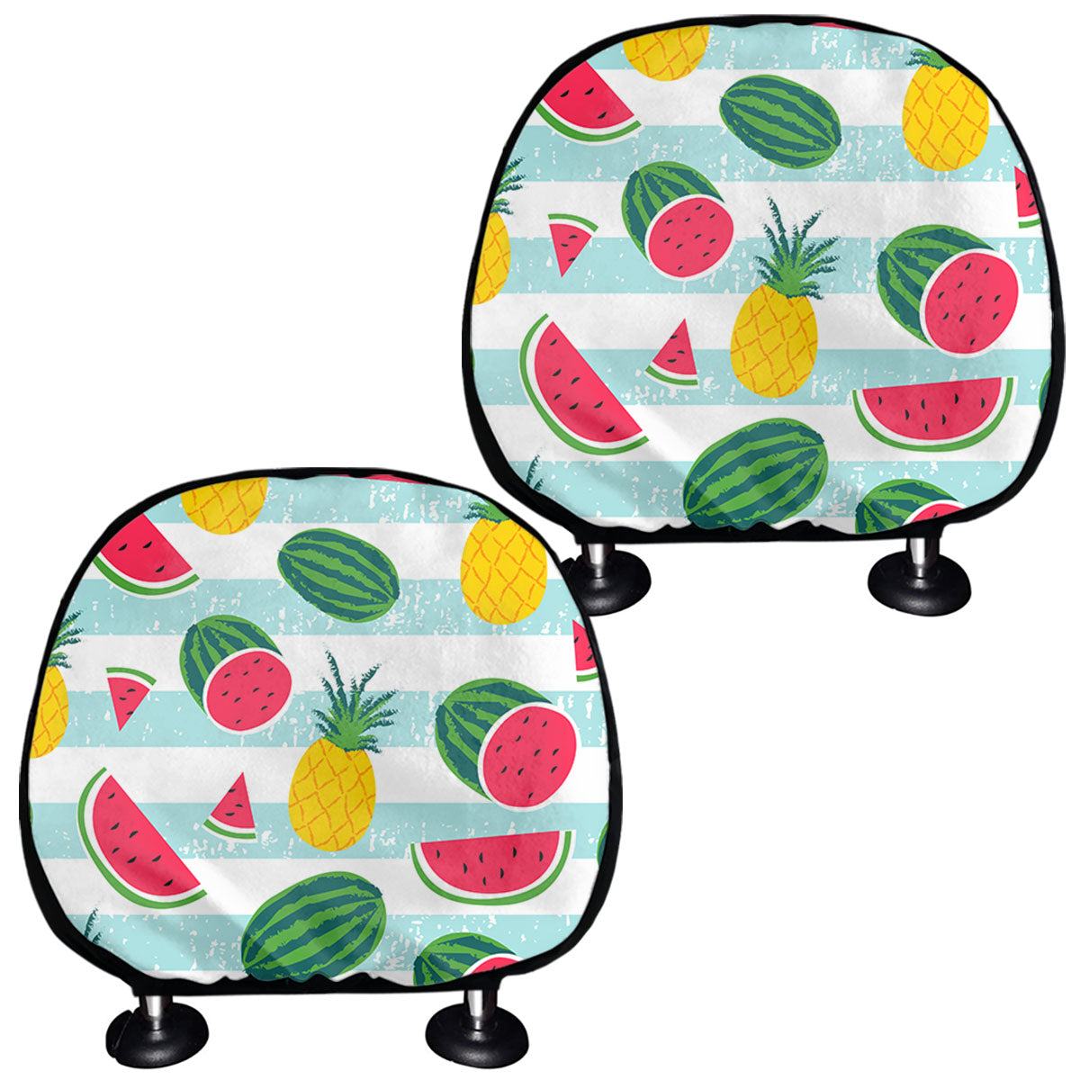 Cute Pineapple Watermelon Pattern Print Car Headrest Covers
