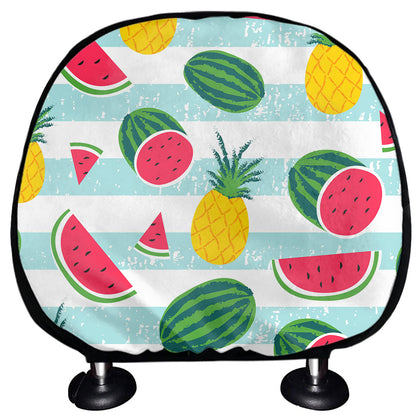 Cute Pineapple Watermelon Pattern Print Car Headrest Covers