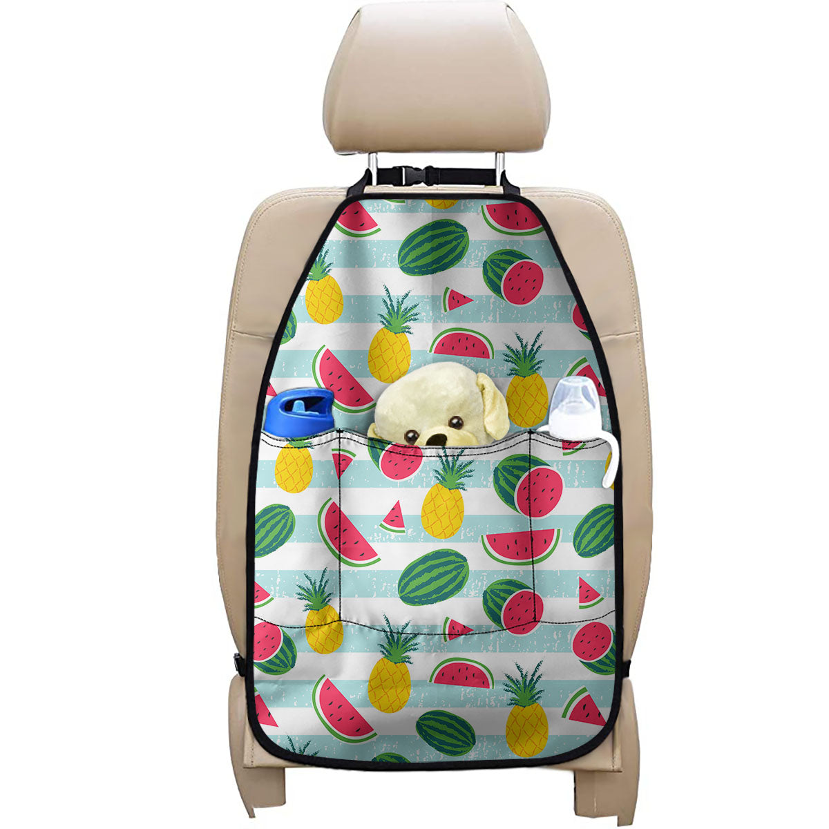 Cute Pineapple Watermelon Pattern Print Car Seat Organizers