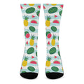 Cute Pineapple Watermelon Pattern Print Crew Socks