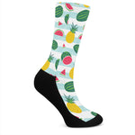 Cute Pineapple Watermelon Pattern Print Crew Socks