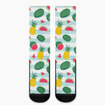 Cute Pineapple Watermelon Pattern Print Crew Socks