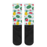 Cute Pineapple Watermelon Pattern Print Crew Socks