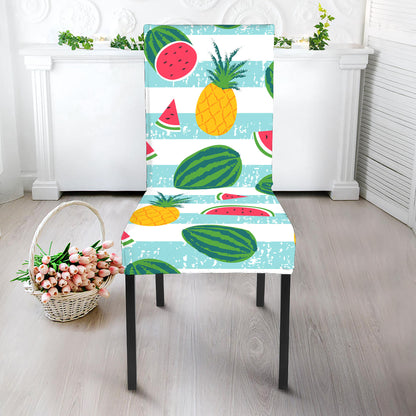 Cute Pineapple Watermelon Pattern Print Dining Chair Slipcover