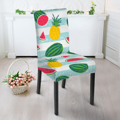 Cute Pineapple Watermelon Pattern Print Dining Chair Slipcover