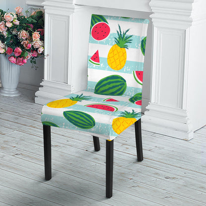 Cute Pineapple Watermelon Pattern Print Dining Chair Slipcover