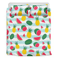 Cute Pineapple Watermelon Pattern Print Duvet Cover Bedding Set