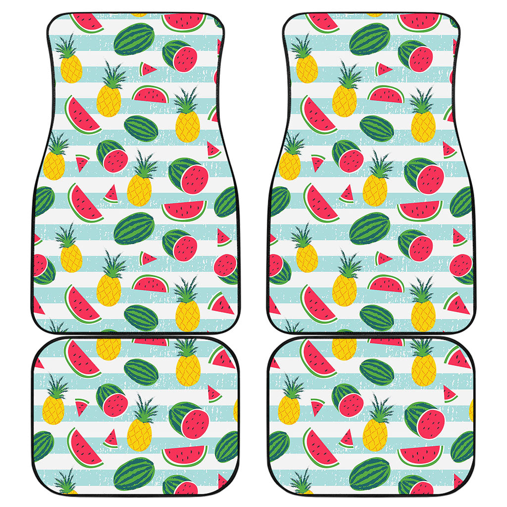 Cute Pineapple Watermelon Pattern Print Front and Back Car Floor Mats