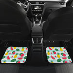 Cute Pineapple Watermelon Pattern Print Front and Back Car Floor Mats