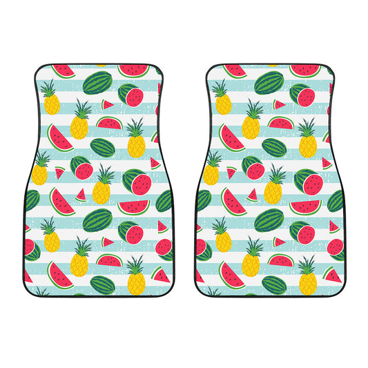 Cute Pineapple Watermelon Pattern Print Front Car Floor Mats