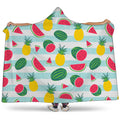 Cute Pineapple Watermelon Pattern Print Hooded Blanket