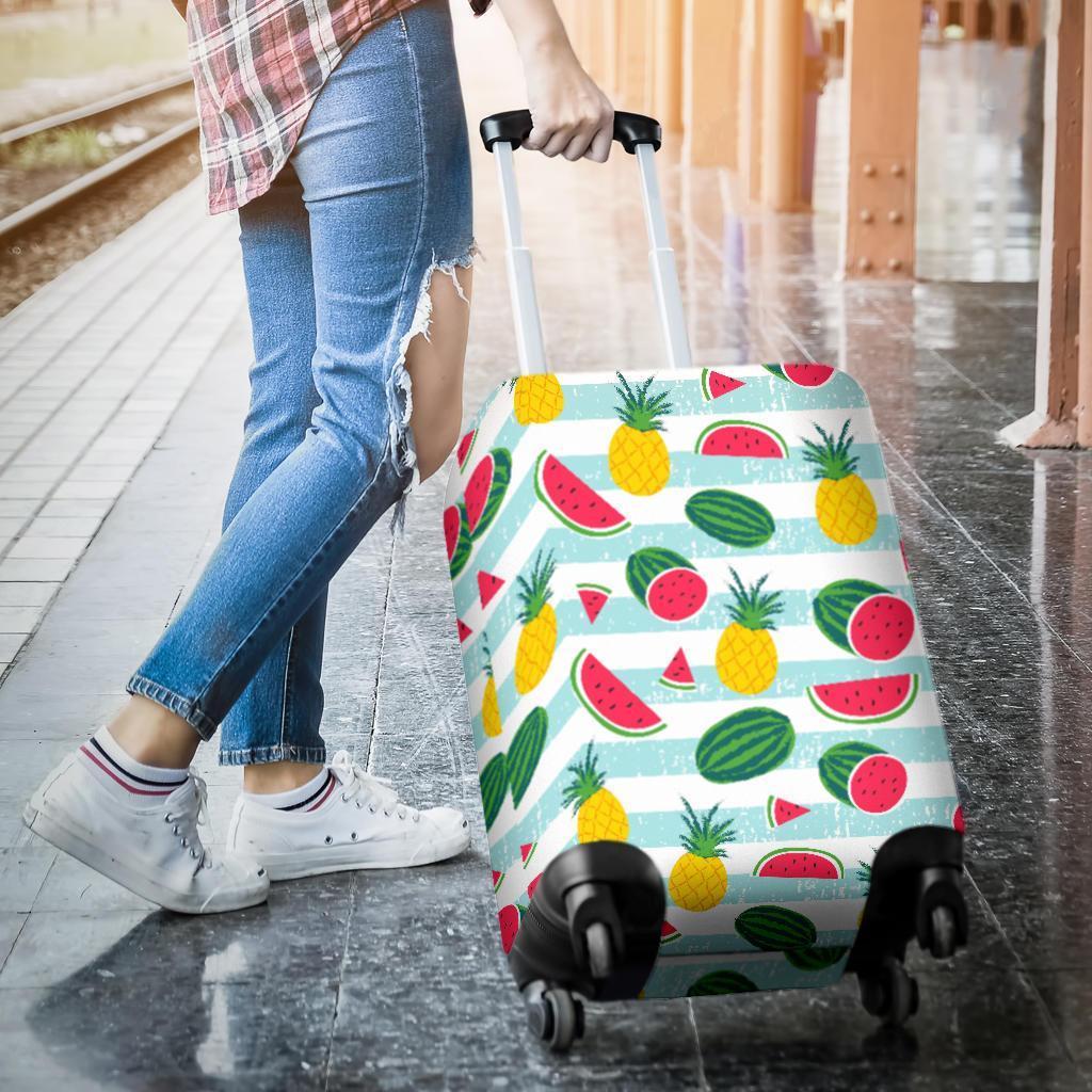 Cute Pineapple Watermelon Pattern Print Luggage Cover GearFrost