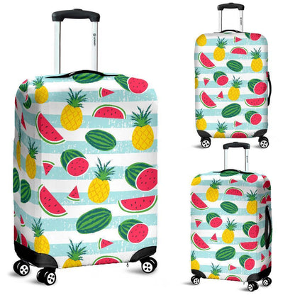 Cute Pineapple Watermelon Pattern Print Luggage Cover GearFrost