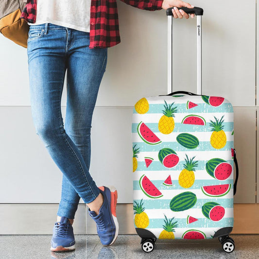 Cute Pineapple Watermelon Pattern Print Luggage Cover GearFrost