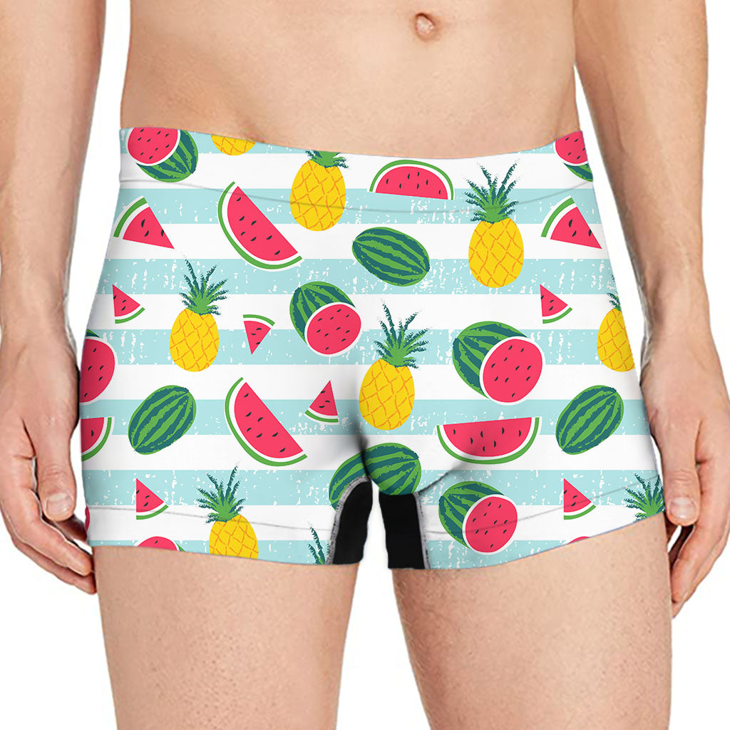 Cute Pineapple Watermelon Pattern Print Men's Boxer Briefs