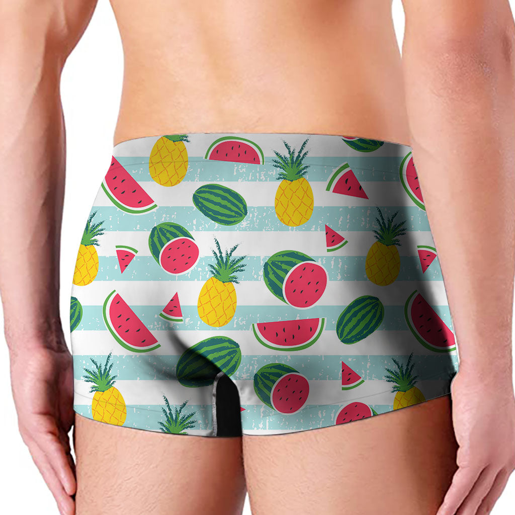 Cute Pineapple Watermelon Pattern Print Men's Boxer Briefs