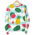 Cute Pineapple Watermelon Pattern Print Men's Crewneck Sweatshirt