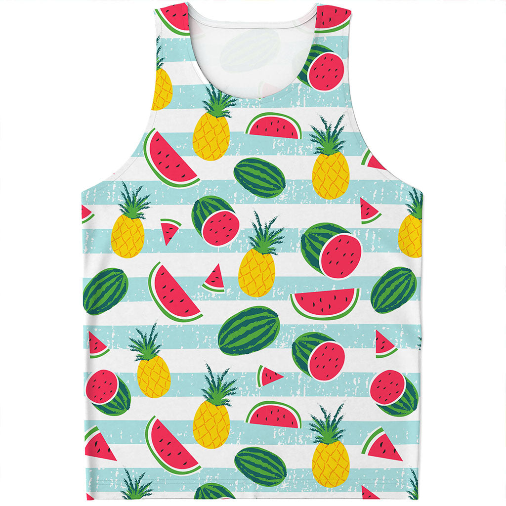 Cute Pineapple Watermelon Pattern Print Men's Tank Top