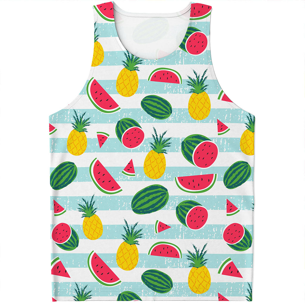 Cute Pineapple Watermelon Pattern Print Men's Tank Top