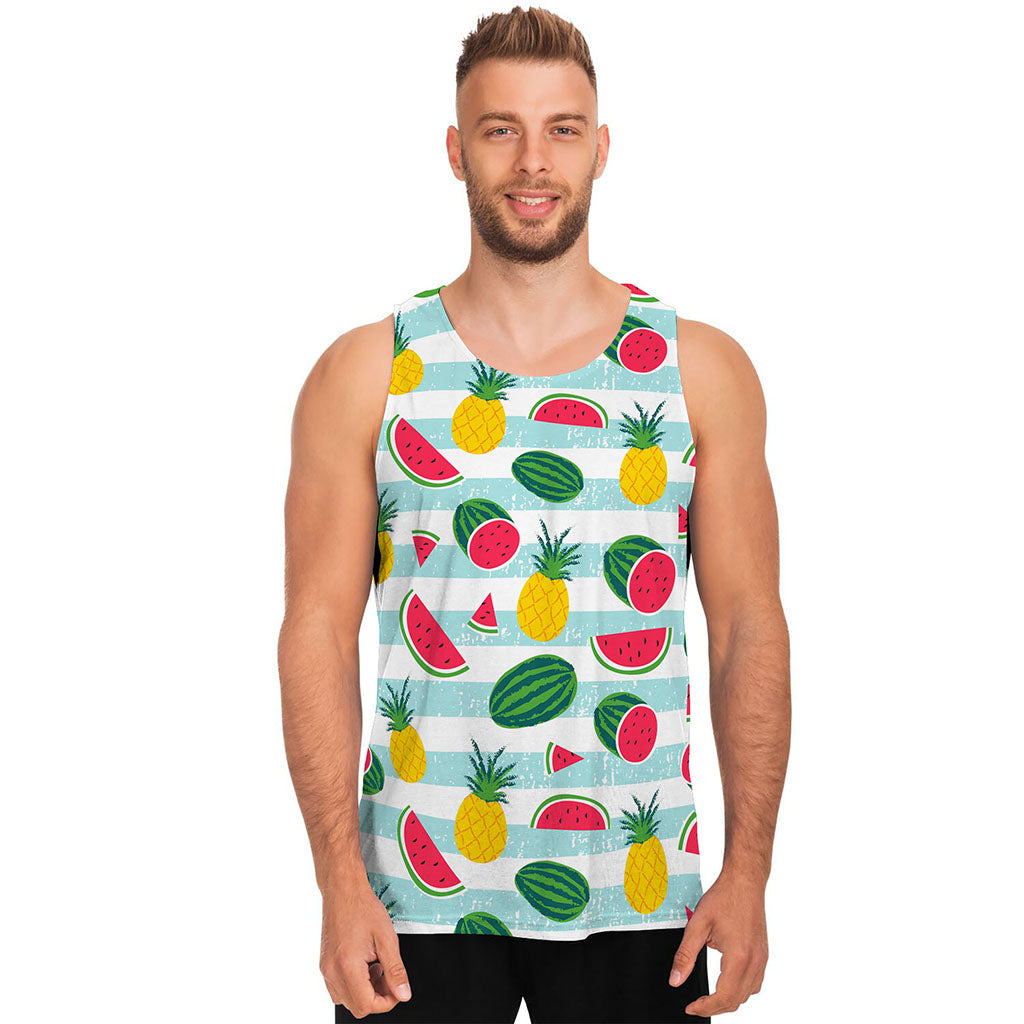 Cute Pineapple Watermelon Pattern Print Men's Tank Top