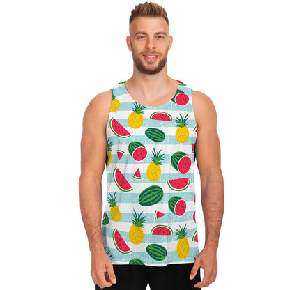 Cute Pineapple Watermelon Pattern Print Men's Tank Top
