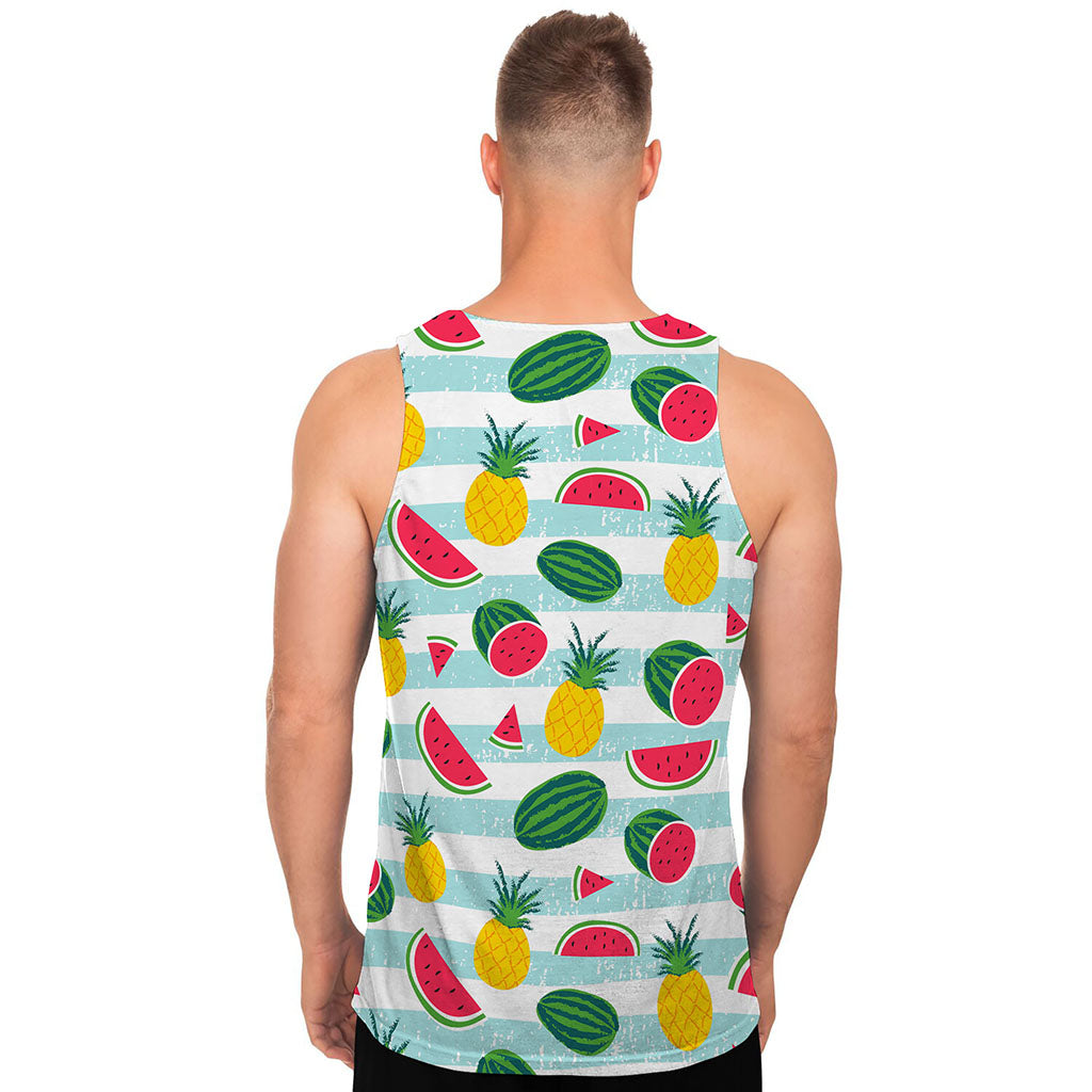 Cute Pineapple Watermelon Pattern Print Men's Tank Top