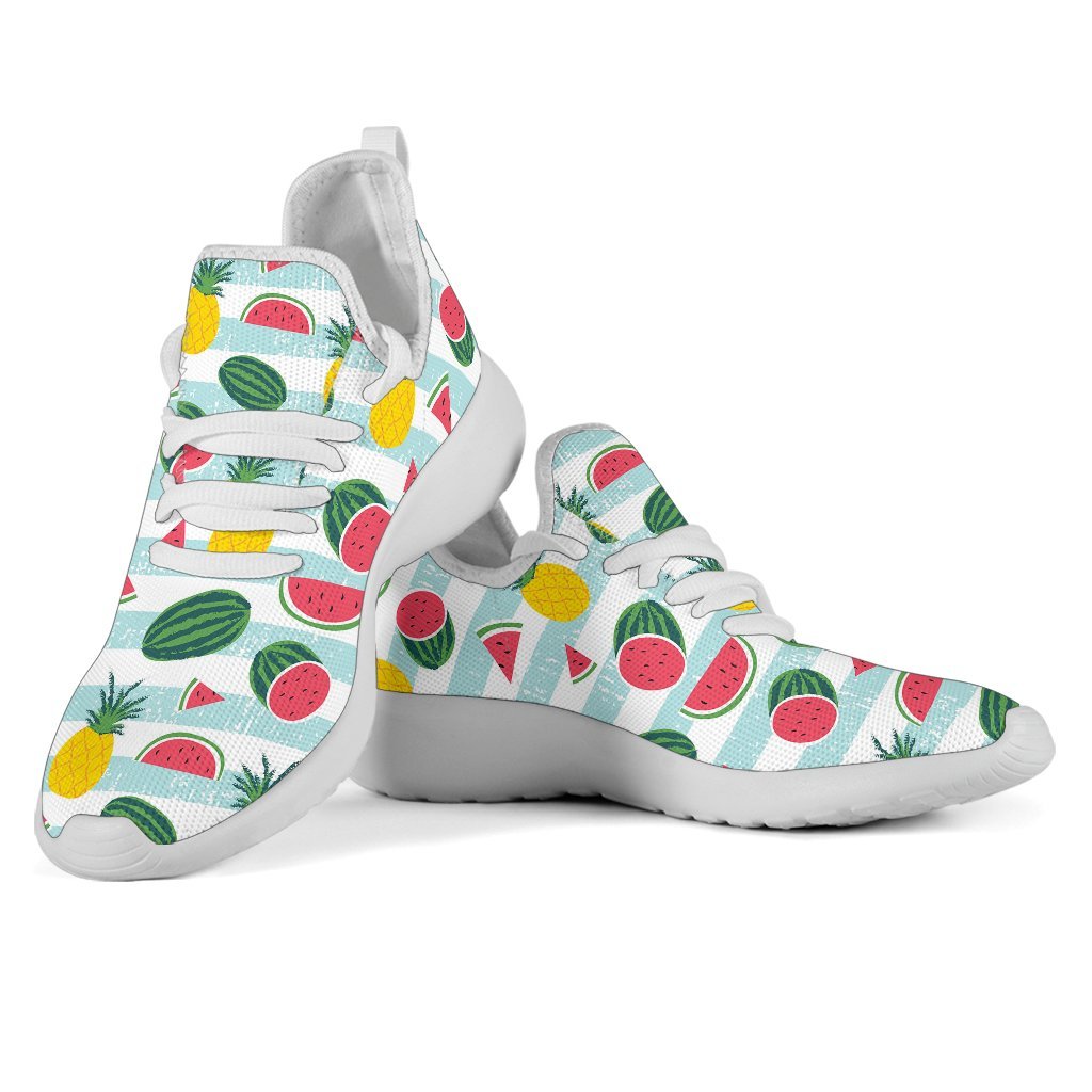 Cute Pineapple Watermelon Pattern Print Mesh Knit Shoes GearFrost