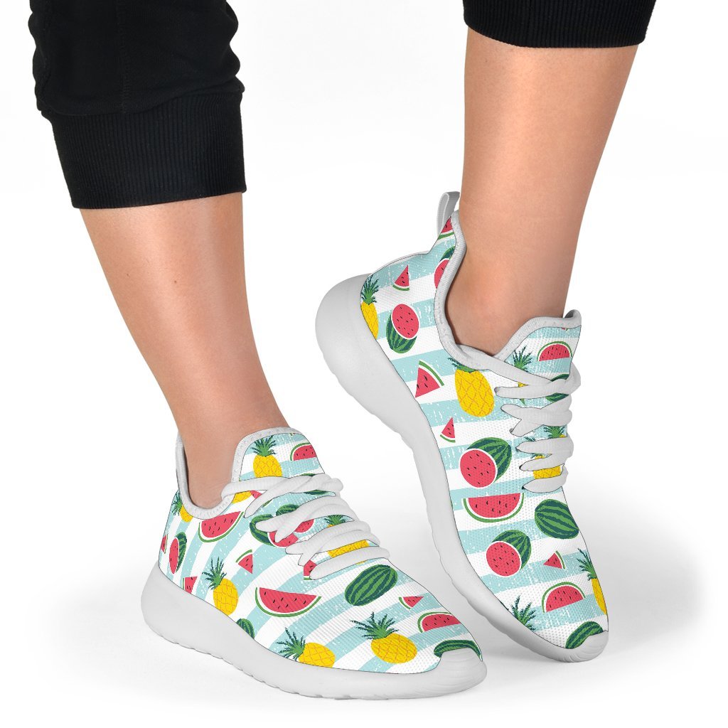 Cute Pineapple Watermelon Pattern Print Mesh Knit Shoes GearFrost