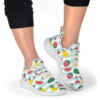 Cute Pineapple Watermelon Pattern Print Mesh Knit Shoes GearFrost