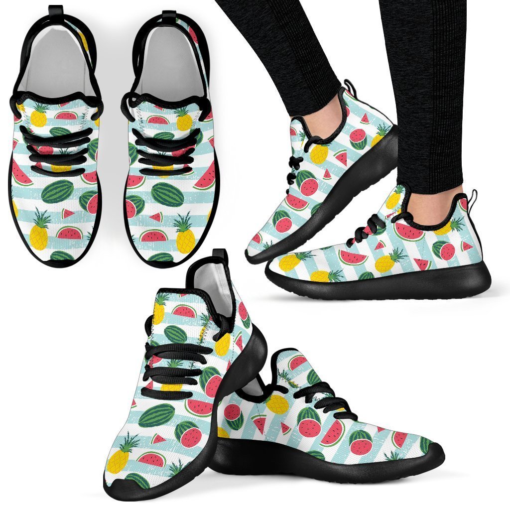 Cute Pineapple Watermelon Pattern Print Mesh Knit Shoes GearFrost