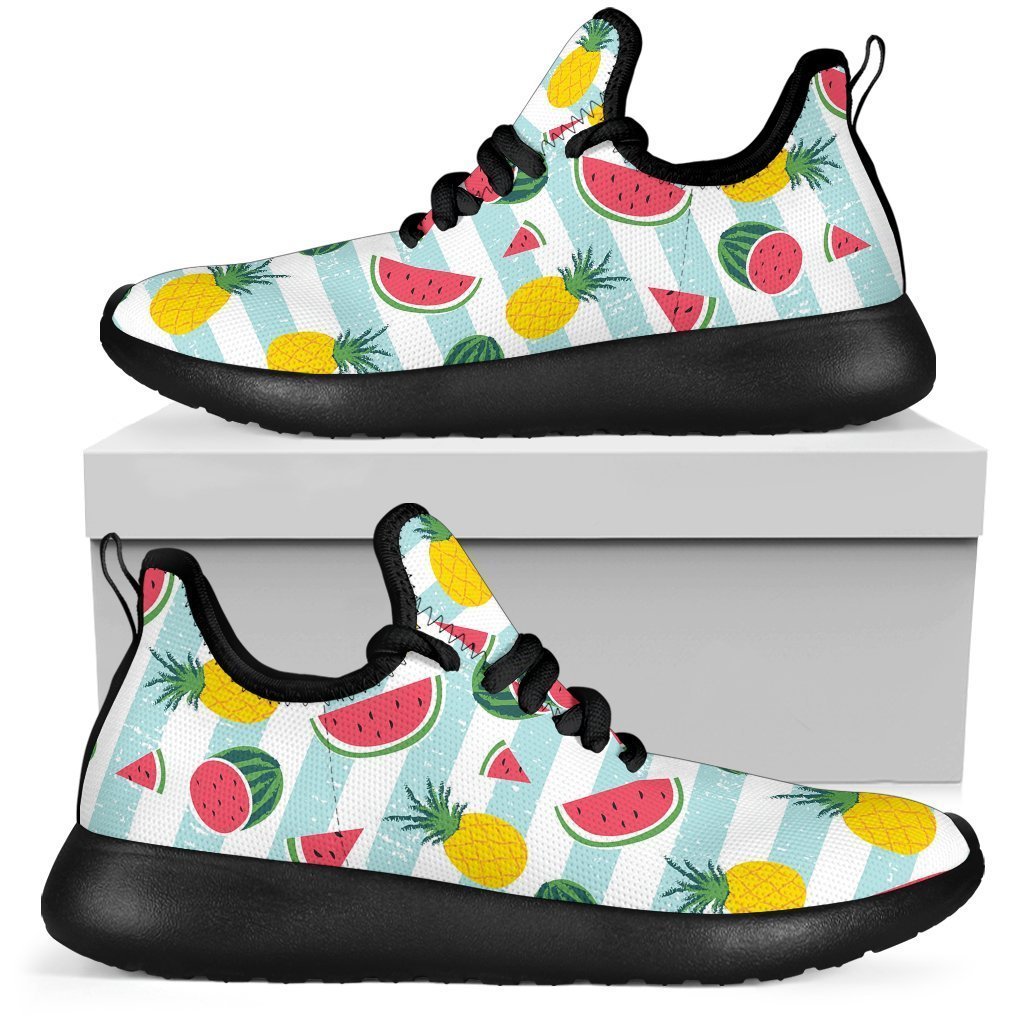 Cute Pineapple Watermelon Pattern Print Mesh Knit Shoes GearFrost