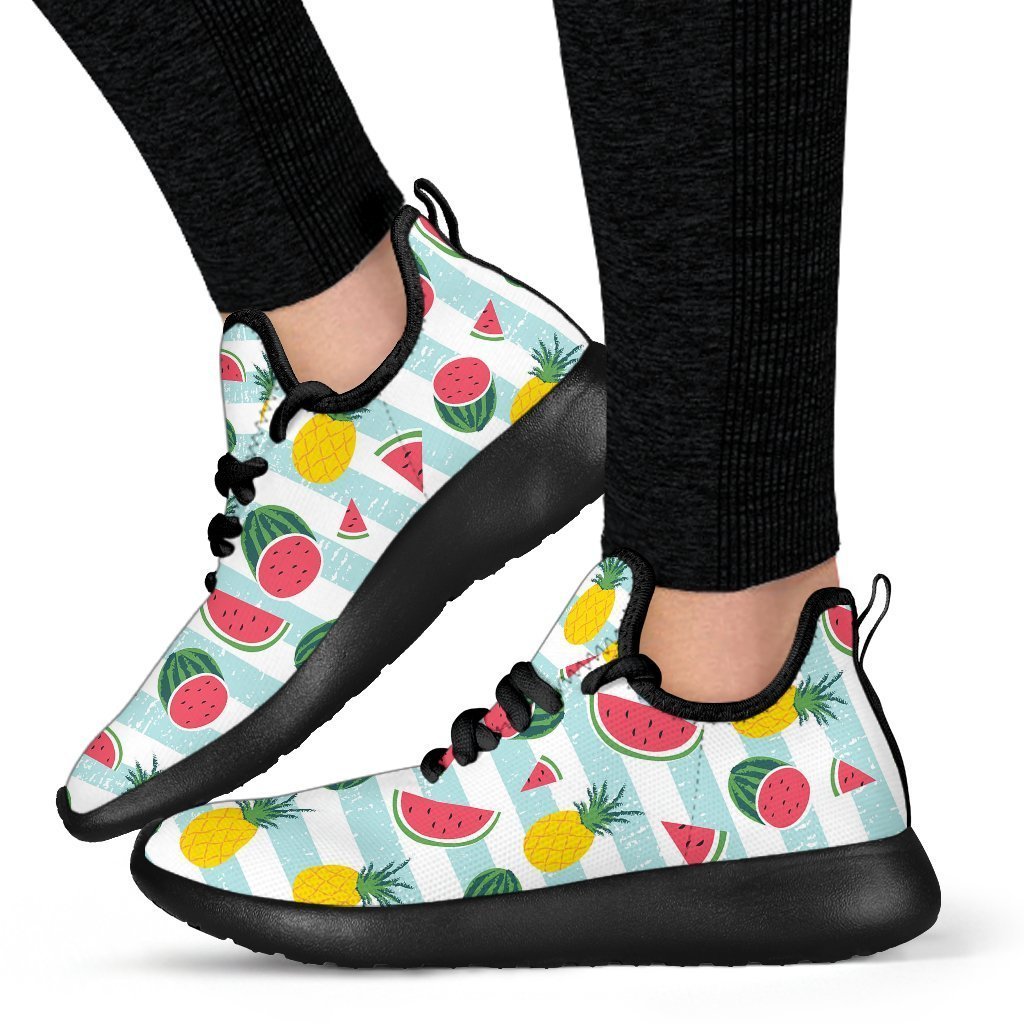 Cute Pineapple Watermelon Pattern Print Mesh Knit Shoes GearFrost