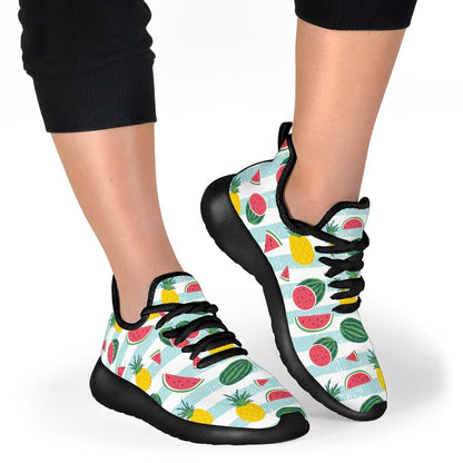 Cute Pineapple Watermelon Pattern Print Mesh Knit Shoes GearFrost