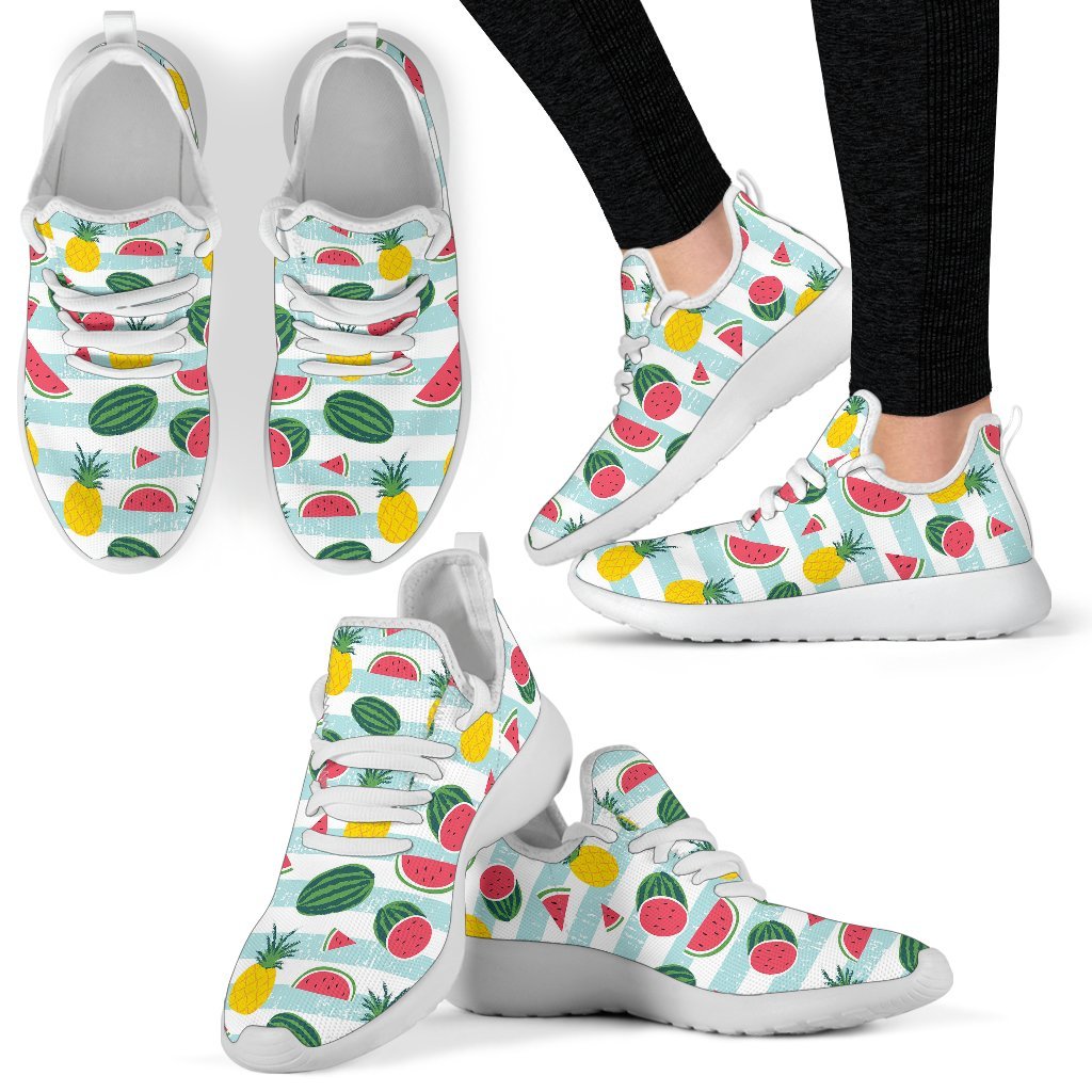 Cute Pineapple Watermelon Pattern Print Mesh Knit Shoes GearFrost