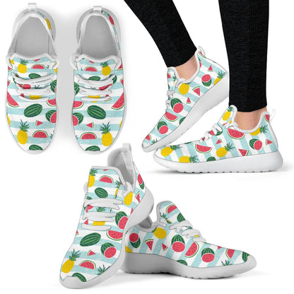 Cute Pineapple Watermelon Pattern Print Mesh Knit Shoes GearFrost