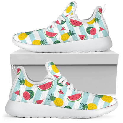 Cute Pineapple Watermelon Pattern Print Mesh Knit Shoes GearFrost