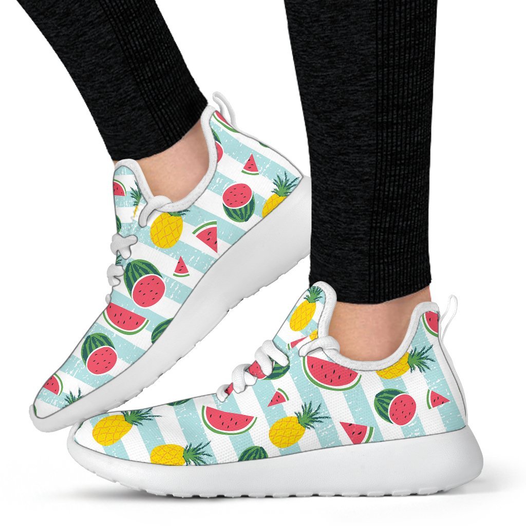 Cute Pineapple Watermelon Pattern Print Mesh Knit Shoes GearFrost