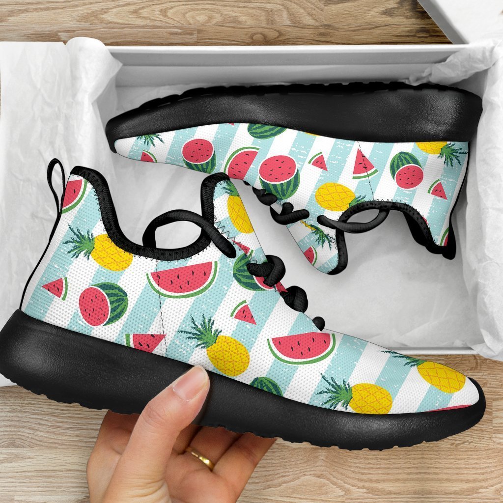 Cute Pineapple Watermelon Pattern Print Mesh Knit Shoes GearFrost