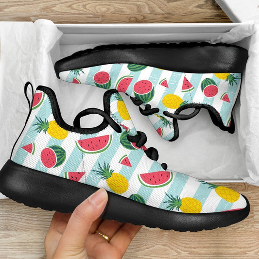 Cute Pineapple Watermelon Pattern Print Mesh Knit Shoes GearFrost