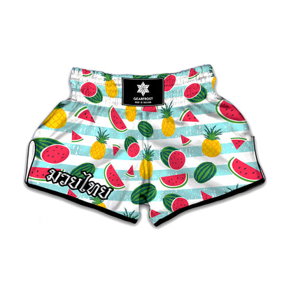 Cute Pineapple Watermelon Pattern Print Muay Thai Boxing Shorts