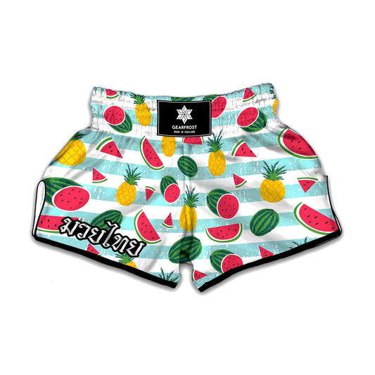 Cute Pineapple Watermelon Pattern Print Muay Thai Boxing Shorts