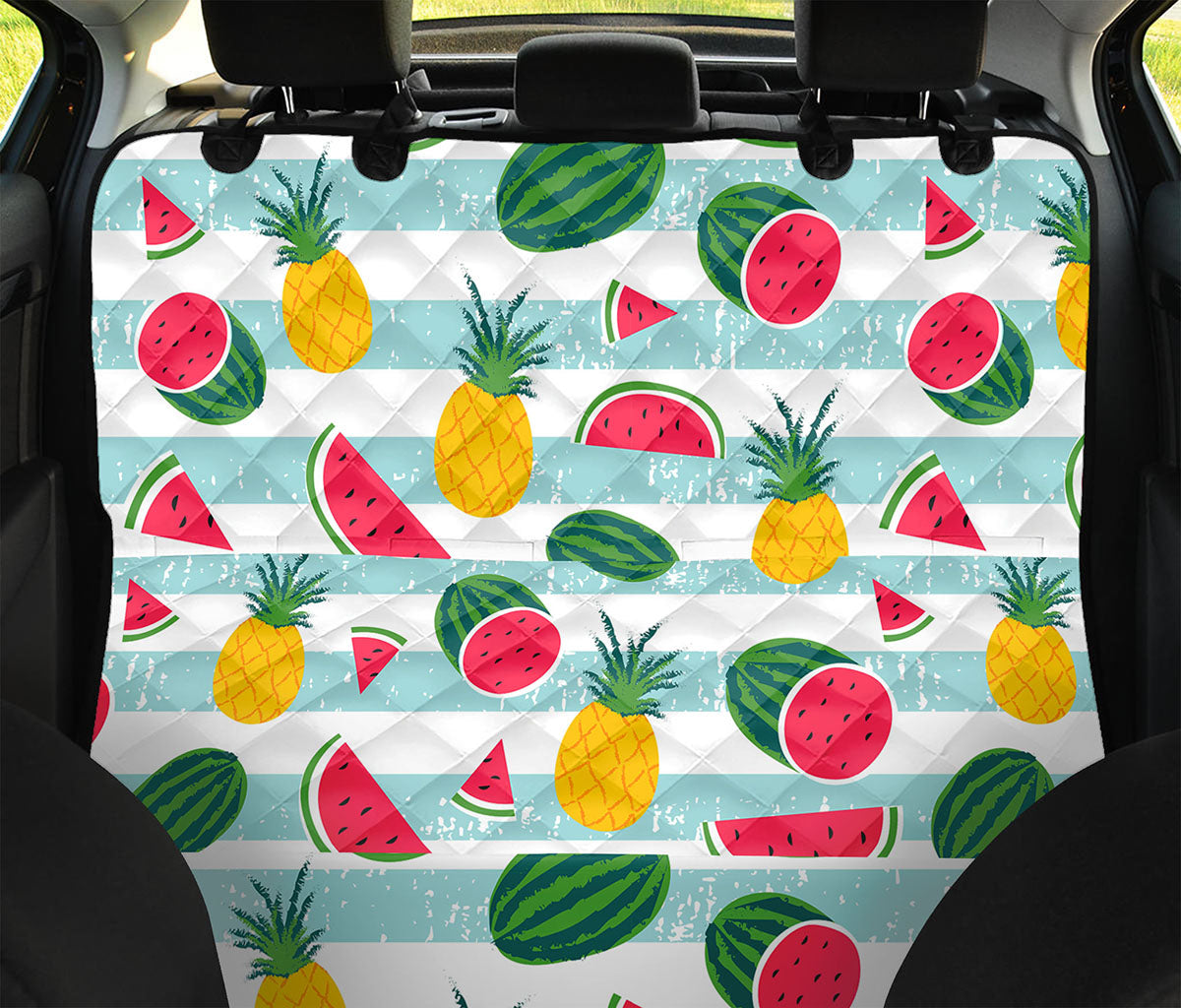 Cute Pineapple Watermelon Pattern Print Pet Car Back Seat Cover