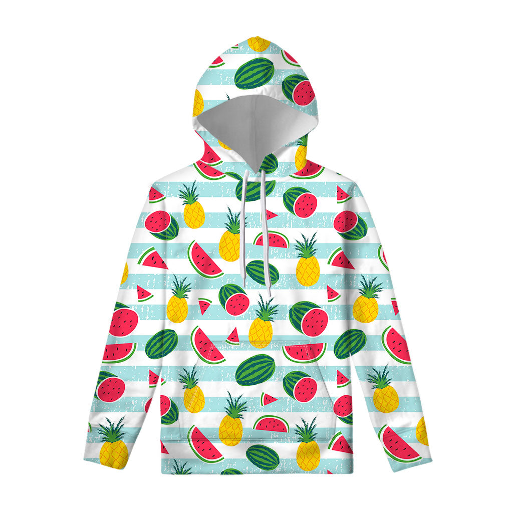 Cute Pineapple Watermelon Pattern Print Pullover Hoodie