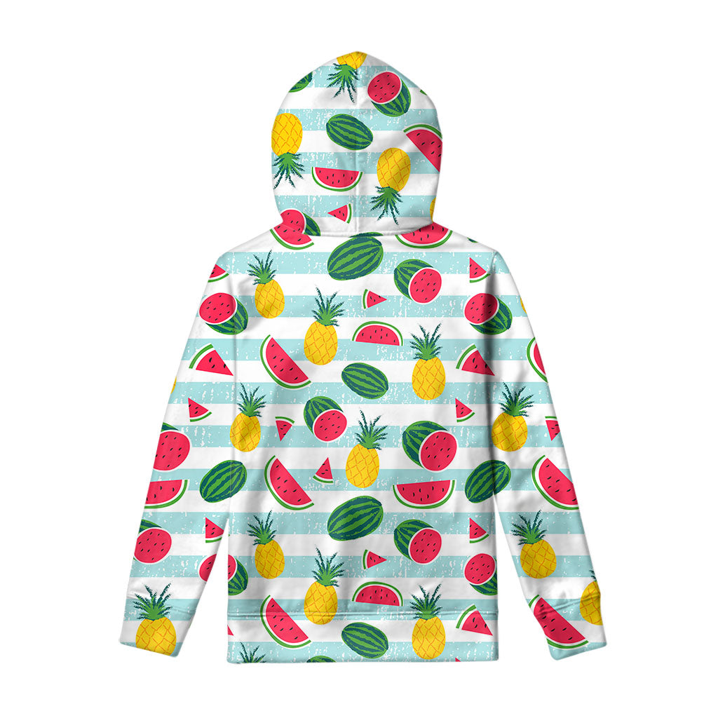 Cute Pineapple Watermelon Pattern Print Pullover Hoodie