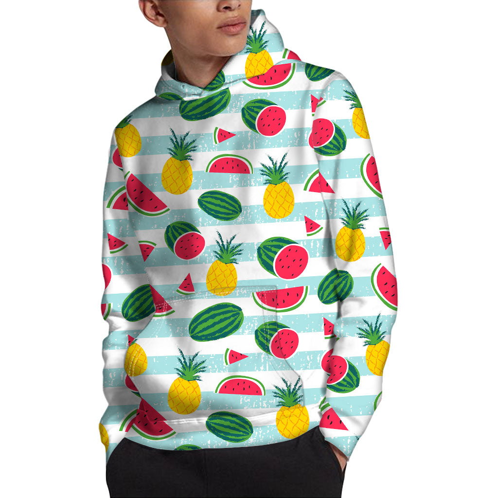 Cute Pineapple Watermelon Pattern Print Pullover Hoodie