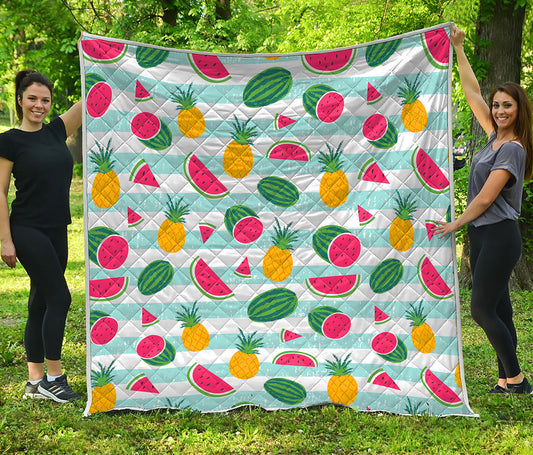Cute Pineapple Watermelon Pattern Print Quilt